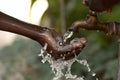 Climate Change Symbol: Handful Of Water Scarsity for Africa Symbol Royalty Free Stock Photo