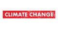 Climate Change textured stamp, red vector graphic