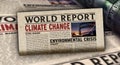 Climate change world report retro newspaper printing press Royalty Free Stock Photo