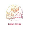 Climate changes red gradient concept icon