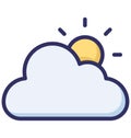 Climate, cloud Isolated Vector Icon that can be easily modified or edited Royalty Free Stock Photo