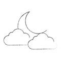 climate cloud with moon