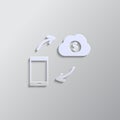 climate, cloud paper style, icon. Paper style vector icon