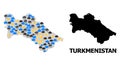 Climate Collage Map of Turkmenistan