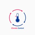 Climate control icon. Thermometer icon. Temperature condition system. Vector