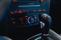 Climate control panel with buttons on the modern car. Royalty Free Stock Photo