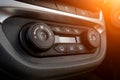 Climate control panel close-up. luxury car interior Royalty Free Stock Photo