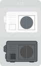 Climate control system. Air conditioner. Split system. External block. Vector set.