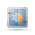Climate Control Window Insulation Icon for All Seasons Royalty Free Stock Photo