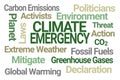 Climate Emergency Word Cloud Royalty Free Stock Photo