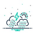 Mix icon for Climate, showery and thunder