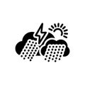 Black solid icon for Climate, weather and rainy