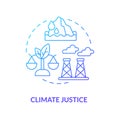 Climate justice blue gradient concept icon Royalty Free Stock Photo