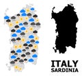 Climate Mosaic Map of Sardinia Region