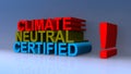 Climate neutral certified on blue Royalty Free Stock Photo