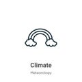 Climate outline vector icon. Thin line black climate icon, flat vector simple element illustration from editable meteorology