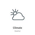 Climate outline vector icon. Thin line black climate icon, flat vector simple element illustration from editable weather concept