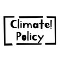 CLIMATE POLICY stamp on white