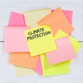 Climate protection change environment eco friendly nature conservation desk note paper Royalty Free Stock Photo