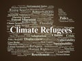 Climate Refugees Word Cloud. Visualizing Key Concepts of Climate-Driven Migration Royalty Free Stock Photo