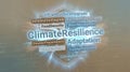 Climate Resilience and Adaptation Word Cloud on Shield Royalty Free Stock Photo