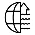 Climate sea level icon outline vector. Global flood