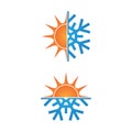 Climate symbol icon winter and summer snow and sun vector illustration