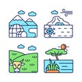 Climate zones RGB color icons set Royalty Free Stock Photo