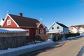 climatic colorful Norway's houses at the day