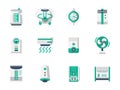 Climatic technics flat design icons set