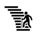 Climb, footstep icon. Black vector graphics