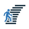 Climb, footstep icon. Glyph style vector EPS