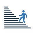 Climb, footstep icon. Orange color vector EPS