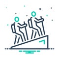 Mix icon for Climb, mountain and hiking Royalty Free Stock Photo