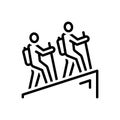 Black line icon for Climb, mountain and hiking Royalty Free Stock Photo