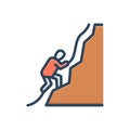 Color illustration icon for Climb, rappelling and abseiling