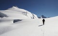 The climb on the Ishinca peak Royalty Free Stock Photo