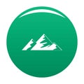 Climb on mountain icon vector green