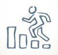 A man climbs the career ladder. Vector drawing Royalty Free Stock Photo