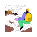 Climb a volcano isolated cartoon vector illustrations.