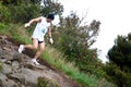 Climbathon racer runs down Mt Kinabalu Royalty Free Stock Photo