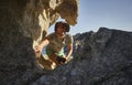 Climber on the rocks in Sardinia 3 Royalty Free Stock Photo