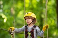 Climber child on training. Toddler age. Kids boy adventure and travel. Early childhood development. Toddler kindergarten Royalty Free Stock Photo