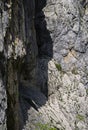 Climber climbing a rocky mountain in Paklenica, Croatia Royalty Free Stock Photo