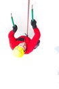 The climber climbs on ice. Royalty Free Stock Photo