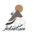 climber climbs the mountain, the logo of Adventure