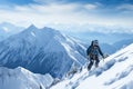 climber conquers snowy mountains generative ai