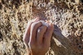 Climber Crimp Grip Royalty Free Stock Photo