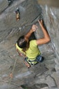 Climber girl on rock Royalty Free Stock Photo