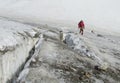 Climber on the glacier Royalty Free Stock Photo